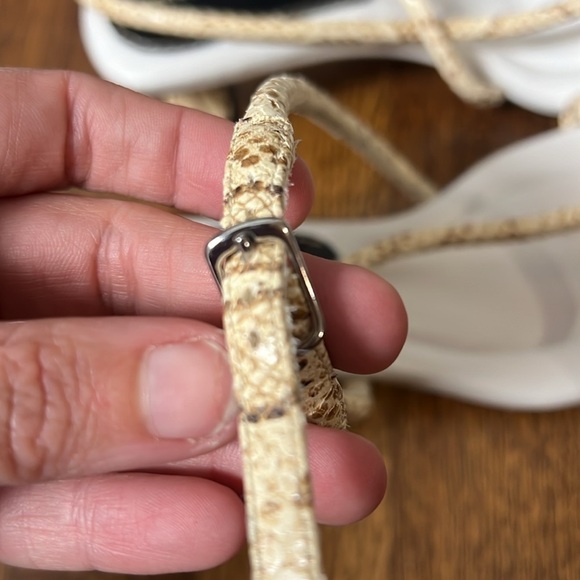 Proenza Schouler Python-Embossed Strappy Slingback Sandals Size 36.5 - Picture 4 of 9